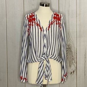 LOVESTITCH Tie Front Blouse